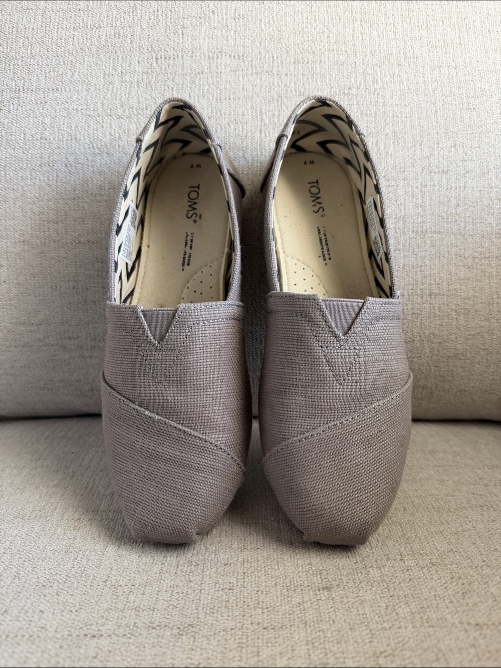 Toms Women’s Alpargarta Slip-On Canvas Loafers in Morning Dove Heritage Canvas